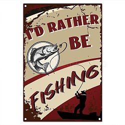 Rectangle Vintage Metal Iron Sign Poster, for Home Wall Decoration, Fish Pattern, 300x200x0.5mm(AJEW-WH0157-163)