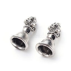 Tibetan Style Zinc Alloy Dorje Vajra Beads, for Buddha Jewelry, Antique Silver, 22x12mm, Hole: 3mm(TIBE-G016-03AS)