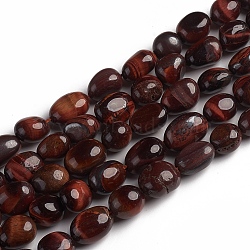 Natural Red Tiger Eye Beads Strands, Nuggets, 10~15x7.5~11.5x7.5~12.5mm, Hole: 1mm, about 36pcs/Strand, 15.67 inch(39.8 cm)(G-D0002-D73)