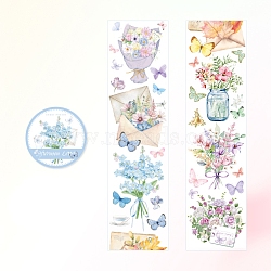 DIY Scrapbook Decorative Adhesive Tapes, Heart Florist Series, Flower, 50mm(PW-WG81B76-04)