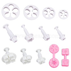 DIY Clay Accessories, Including Plastic Clay Cutters Set and Silicone Clay Modeling Tool, Flower, Mixed Color, 1.9~8.8x0.9~6.8cm(DIY-FH0005-94)