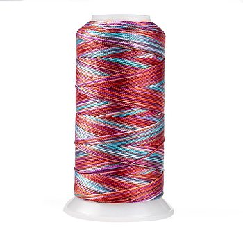 Segment Dyed Round Polyester Sewing Thread, for Hand & Machine Sewing, Tassel Embroidery, Crimson, 12-Ply, 0.8mm, about 300m/roll