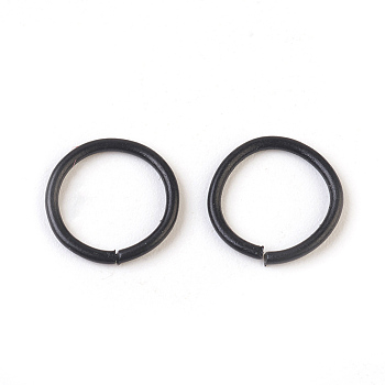 Iron Jump Rings, Open Jump Rings, Black, 18 Gauge, 10x1mm, Inner Diameter: 8mm