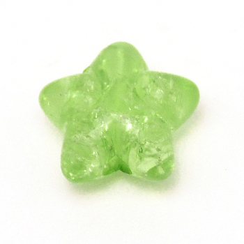 Resin Beads, Crackle Beads, Star, Yellow Green, 10.5~11x10.5~11x5.5mm, Hole: 1.8mm, 20pcs/bag