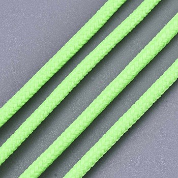 Luminous Polyester Braided Cords, Lime, 3mm, about 100yard/bundle(91.44m/bundle)