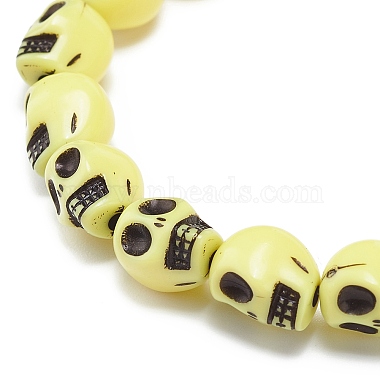 9pcs 9 bracelets extensibles en perles de crâne en plastique de couleur pour enfants(BJEW-JB08901)-5