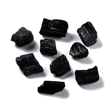 грубые необработанные бусины из натурального черного турмалина(G-K314-04)-2