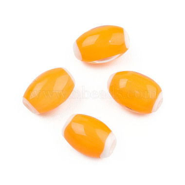 Orange Oval Lampwork Beads