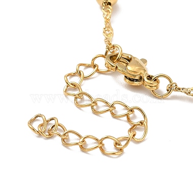 Ion Plating(IP) 304 Stainless Steel Singapore Chain Necklace with Beads for Men Women(NJEW-P263-01G)-2