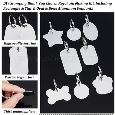 AHADERMAKER DIY Stamping Blank Tag Charm Keychain Making Kit(DIY-GA0004-18)-4