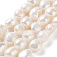 Natural Cultured Freshwater Pearl Beads Strands, Two Side Polished, Grade 2A, Seashell Color, 13.5~16x11~13x8~9mm, Hole: 0.6mm, about 27pcs/strand, 14.37''(36.5cm)(PEAR-Z002-08)