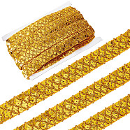 Plastic Paillette Beads, Sequins Beads, Ornament Accessories, 3 Rows Paillette Roll, Flat Round, Gold, 20x1.2mm, 13m/card(OCOR-WH0079-78D)