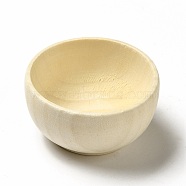 Unfinished Wood Bowls, for Children's Toys, Painting Craft, Beige, 5.8x3cm(X-WOOD-E015-02)