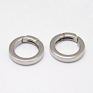 304 Stainless Steel Spring Gate Rings, O Rings, Ring, Stainless Steel Color, 6 Gauge, 21x4mm, Inner Diameter: 14mm(STAS-D070-01)