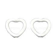 Alloy Beads, Heart, Matte Silver Color, 13.5x14x3.5mm, Hole: 1.4mm(FIND-B038-20MS)