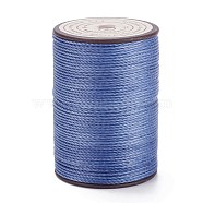 Round Waxed Polyester Thread String, Micro Macrame Cord, Twisted Cord, for Leather Sewing Stitching, Royal Blue, 0.8mm, about 54.68 Yards(50m)/Roll(YC-D004-02E-143)