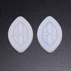 DIY Pendant Silicone Molds, for Earring Makings, Resin Casting Molds, For UV Resin, Epoxy Resin Jewelry Making, Horse Eye, White, 45x29.5x5mm, Hole: 1.5mm(DIY-TAC0018-04)