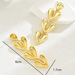 Vintage Retro Vacation Style Gold-plated Heart Tassel Stud Earrings for Women(HM7059-1)