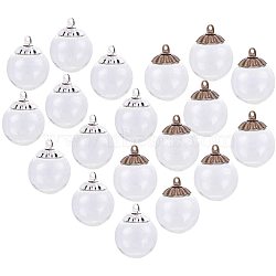DIY Pendant Making, with Glass Globe Beads, for Stud Earring Fings or Crafts and Brass Pendants Bails, For Glass Globe Bottle, Mixed Color, 16mm, Hole: 4mm(DIY-PH0020-21)