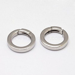 Tarnish Resistant 304 Stainless Steel Spring Gate Rings, O Rings, Ring, Stainless Steel Color, 6 Gauge, 21x4mm, Inner Diameter: 14mm(STAS-D070-01)