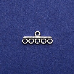 Alloy Chandelier Component Links, 6 Loop Connector, Tibetan Style, Antique Silver, 8.5x19.5x2mm, Hole: 1.8mm(FIND-WH0040-70AS)