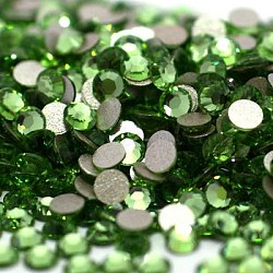 Glass Flat Back Rhinestone, Grade A, Back Plated, Faceted, Half Round, Peridot, SS5, 1.7~1.8mm, 1440pcs/bag(RGLA-C002-SS5-214)