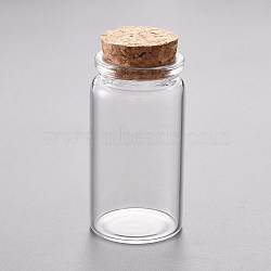 Glass Bead Containers, with Cork Stopper, Wishing Bottle, Clear, 3.7x7.15cm, Capacity: 50ml(1.69 fl. oz)(AJEW-P072-03B)