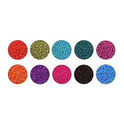 8/0 Baking Paint Glass Seed Beads, Round, Mixed Color, 8/0, 3mm, Hole: 1mm, 10 colors, about 2000pcs/color, 20000/set(SEED-US0001-04-3mm)
