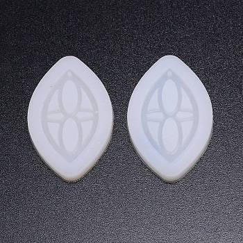 DIY Pendant Silicone Molds, for Earring Makings, Resin Casting Molds, For UV Resin, Epoxy Resin Jewelry Making, Horse Eye, White, 45x29.5x5mm, Hole: 1.5mm
