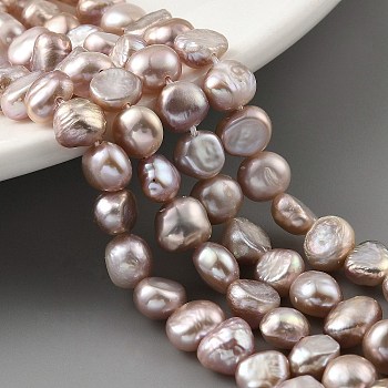 Natural Cultured Freshwater Pearl Beads Strands, Two Sides Polished, Thistle, 5~6mm, Hole: 0.5mm, about 31pcs/strand, 6.89''(17.5cm)