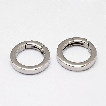 304 Stainless Steel Spring Gate Rings, O Rings, Ring, Stainless Steel Color, 6 Gauge, 21x4mm, Inner Diameter: 14mm