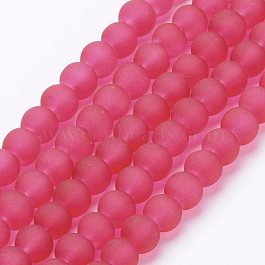 6mm Crimson Round Glass Beads
