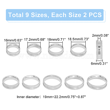 18Pcs 9 Size 201 Stainless Steel Grooved Finger Ring for Men Women(STAS-UN0045-60B-P)-3
