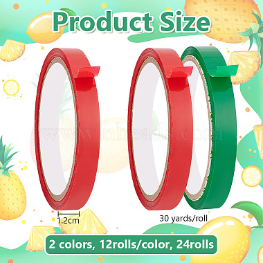 24 Rolls 2 Colors Self Adhesive Supermarket Vegetable Binding Tape(AJEW-OC0005-01)-2