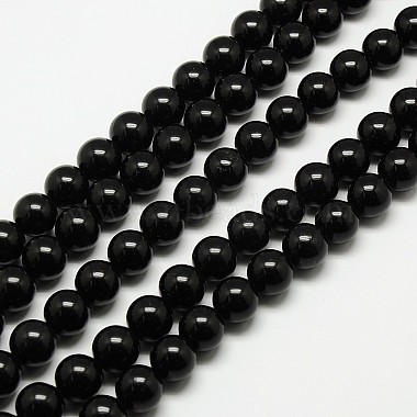 8mm Black Round Malaysia Jade Beads