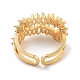 Brass with Cubic Zirconia Open Cuff Rings(RJEW-B053-04)-3