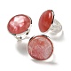 Cherry Quartz Glass Round Adjustable Rings(RJEW-K371-09S-23)-1