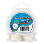 Round Craft Copper Wire, Silver, 0.4mm, 26 Gauge(CWIR-BC0001-0.4mm-S)