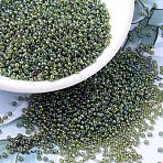 MIYUKI Round Rocailles Beads, Japanese Seed Beads, 11/0, (RR361) Chartreuse Lined Olivine AB, 11/0, 2x1.3mm, Hole: 0.8mm, about 1111pcs/10g(X-SEED-G007-RR0361)