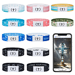 12Pcs 12 Colors Polyester Cord Stretch Bracelets, Cross, with Nylon, Mixed Color, Inner Diameter: 2-1/2 inch(6.5cm), 1pc/color(BJEW-GW0001-01)