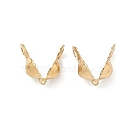 304 Stainless Steel Bead Tips, Ion Plating(IP), Real 18K Gold Plated, 6.5x3mm, Hole: 1.2mm(STAS-Z178-24G-03)