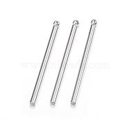 201 Stainless Steel Pendants, Bar, Stainless Steel Color, 32x2.5x2mm, Hole: 1.5mm(STAS-F174-03P-B)