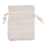 Cotton Cloth Packing Pouches Drawstring Bags, Gift Sachet Bags, Muslin Bag Reusable Tea Bag, Rectangle, Old Lace, 9.5x7cm(ABAG-R011-7X9-01)