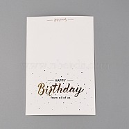 Coated Paper Cards, with Gold Stamping Word, Rectangle, Colorful, Birthday Themed Pattern, 14x9.5x0.04cm(DIY-WH0223-74J)