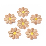 Computerized Embroidery Cloth Iron on/Sew on Patches, Costume Accessories, Appliques, Sunflower, Tan, 40x1.5mm(DIY-WH0162-28S)