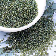 MIYUKI Round Rocailles Beads, Japanese Seed Beads, 11/0, (RR361) Chartreuse Lined Olivine AB, 2x1.3mm, Hole: 0.8mm, about 1111pcs/10g(X-SEED-G007-RR0361)