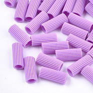 Rubber Beads, Tube, Violet, 12~12.5x5mm, Hole: 3mm, about 4000pcs/500g(SACR-T344-10D)