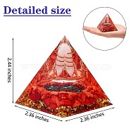 Orgone Pyramid Protection Crystal Gemstone Pyramid Reiki Positive Energy Pyramid Chakra Meditation Pyramid for Success Health Lucky Anti-Stress Decor Gift Collection (Red), 60x60x62mm(JX349A)