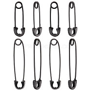 4 Pairs 2 Size 925 Sterling Silver Safety Pin Shape Hoop Earrings for Women, Gunmetal, 21~30x6.5~7x2mm, Pin: 0.8mm, 2 Pair/size(EJEW-BBC0001-12A)