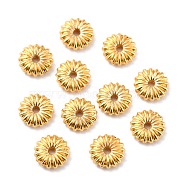 Rack Plating Alloy Beads, Cadmium Free & Lead Free, Long-Lasting Plated, Flat Flower, Golden, 6x1.5mm, Hole: 0.9mm(PALLOY-Z013-22G-A-RS)